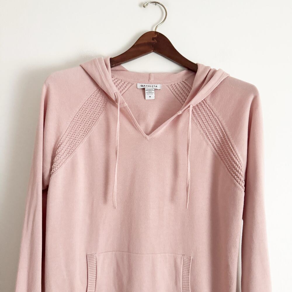 ATHLETA Evergreen Hoodie Sweater Hydrangea Pink Medium M - Picture 5 of 11